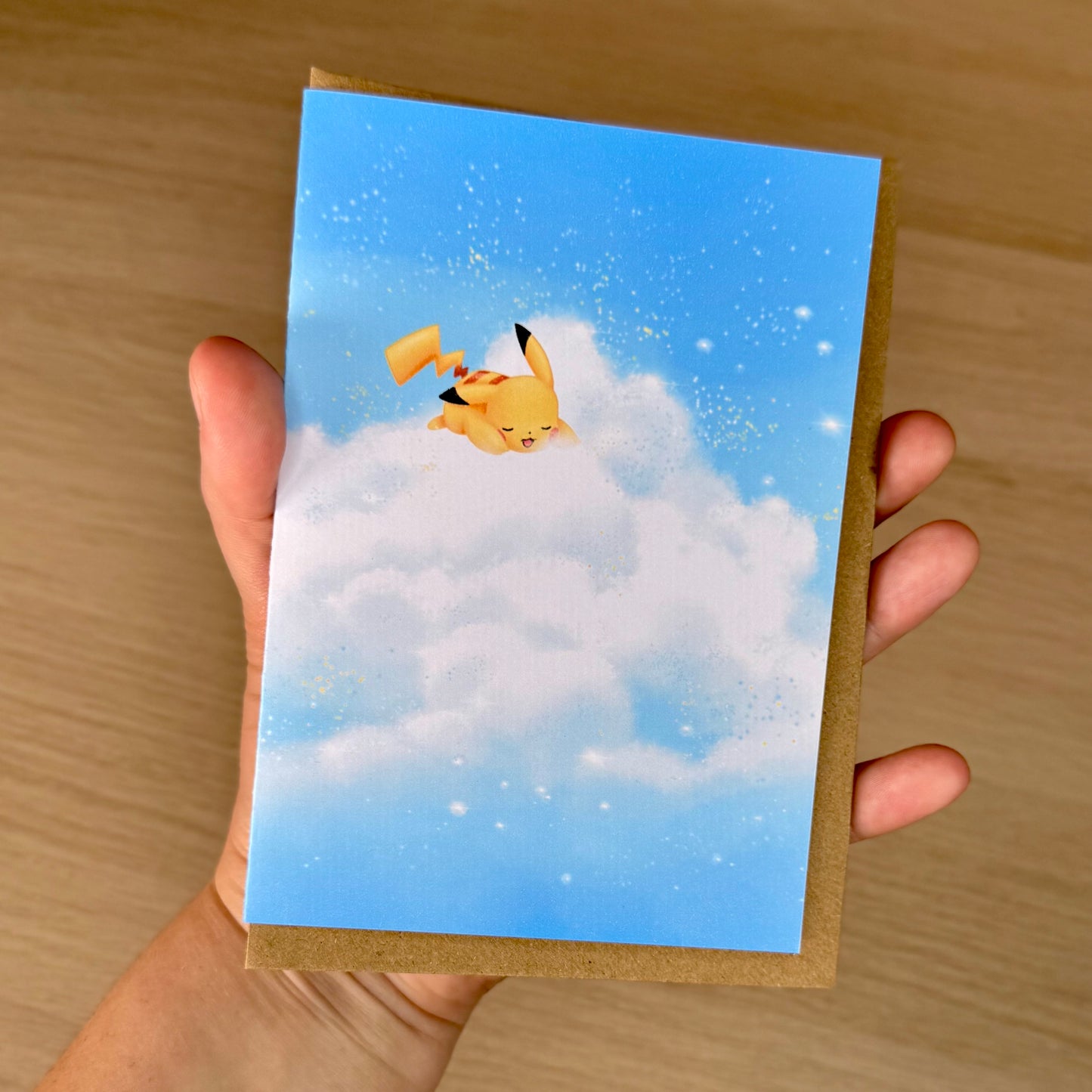 Carte de vœux - Pikachu in the Clouds