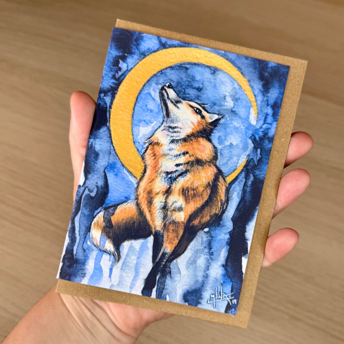 Carte de vœux - Moon Fox