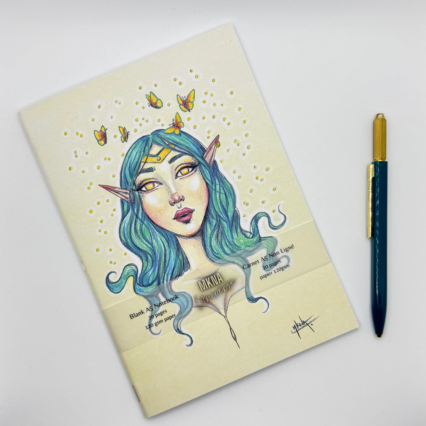 Carnet - Butterfly Fairy - blanc non ligné