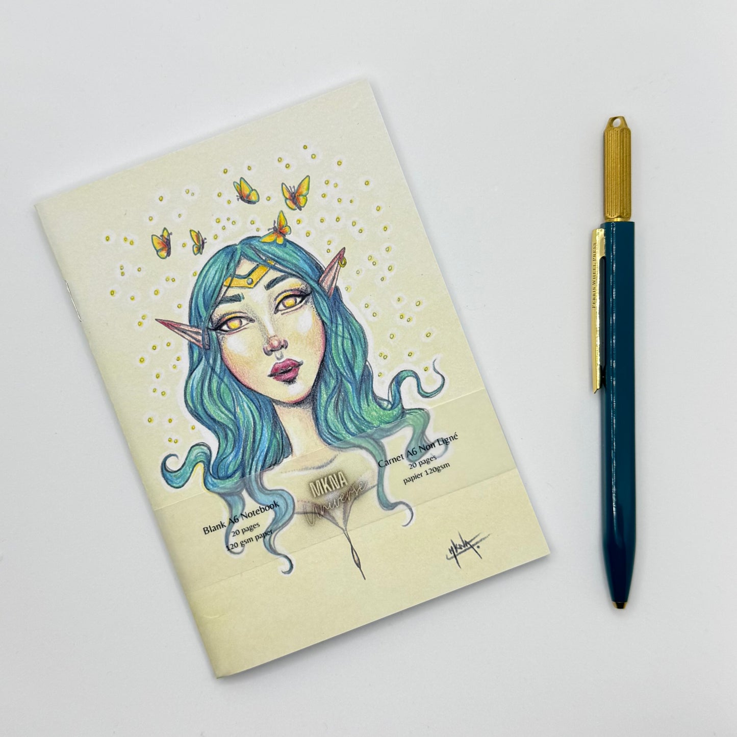 Carnet - Butterfly Fairy - blanc non ligné
