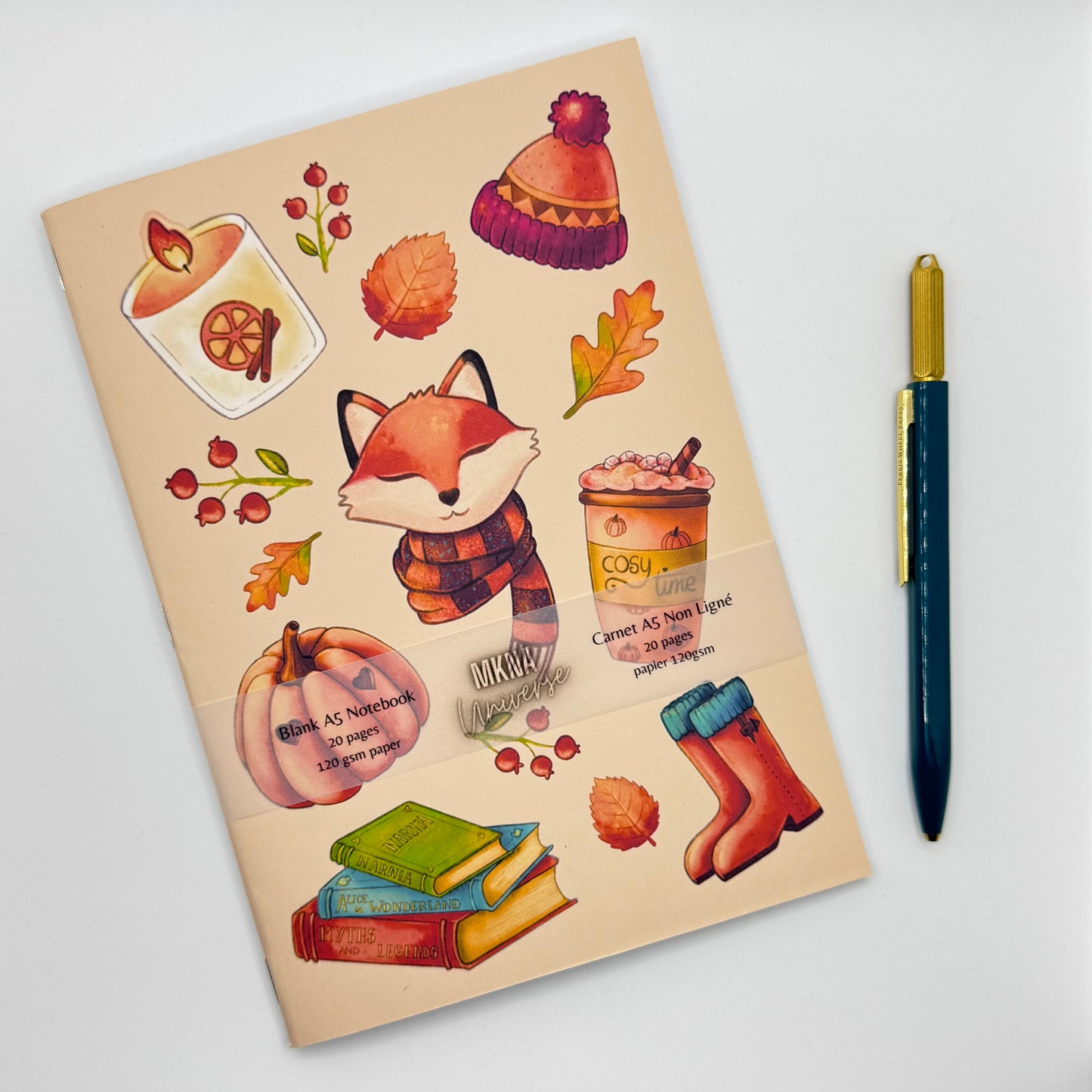 Carnet - Cosy Autumn - blanc non ligné