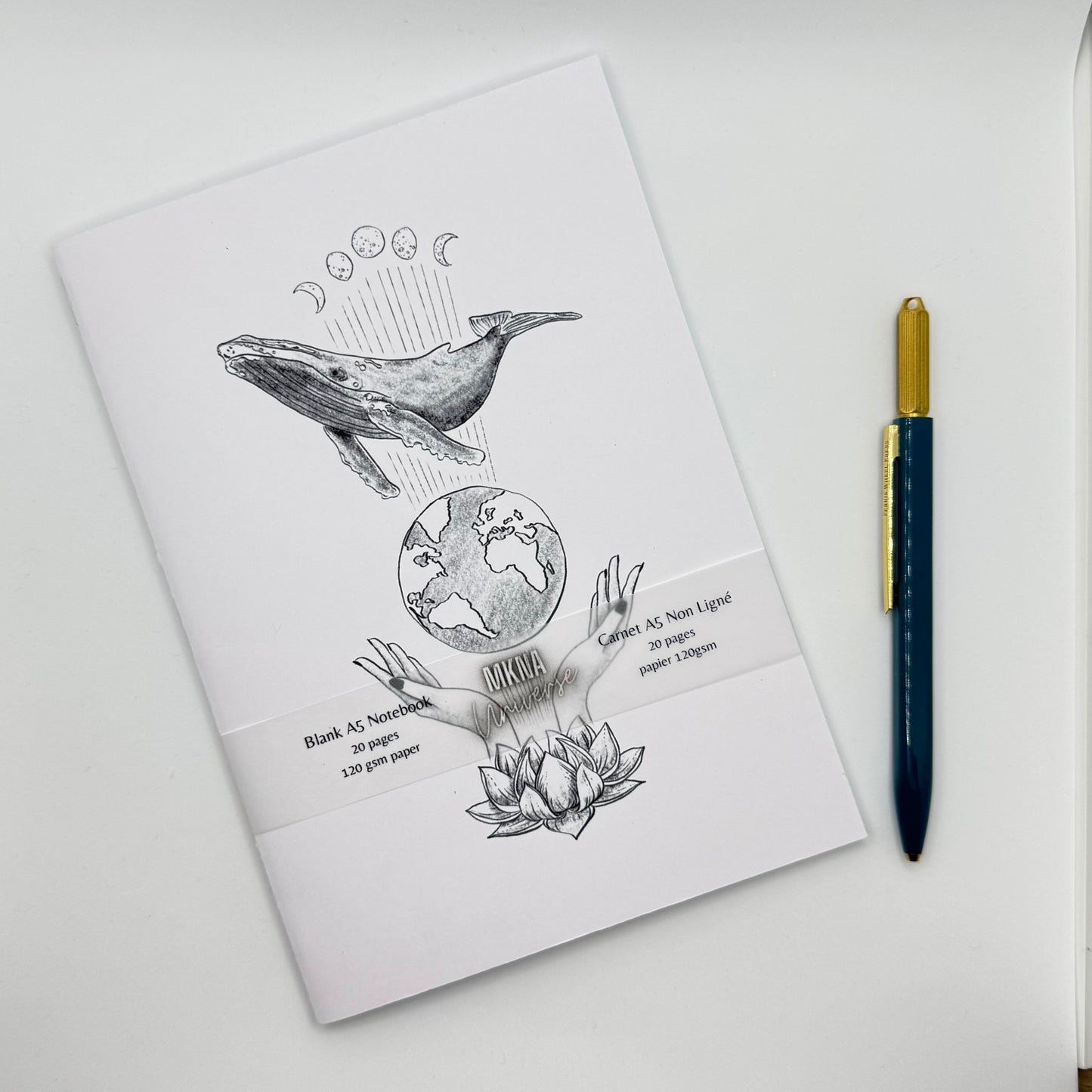Carnet - The Whale Connection - blanc non ligné