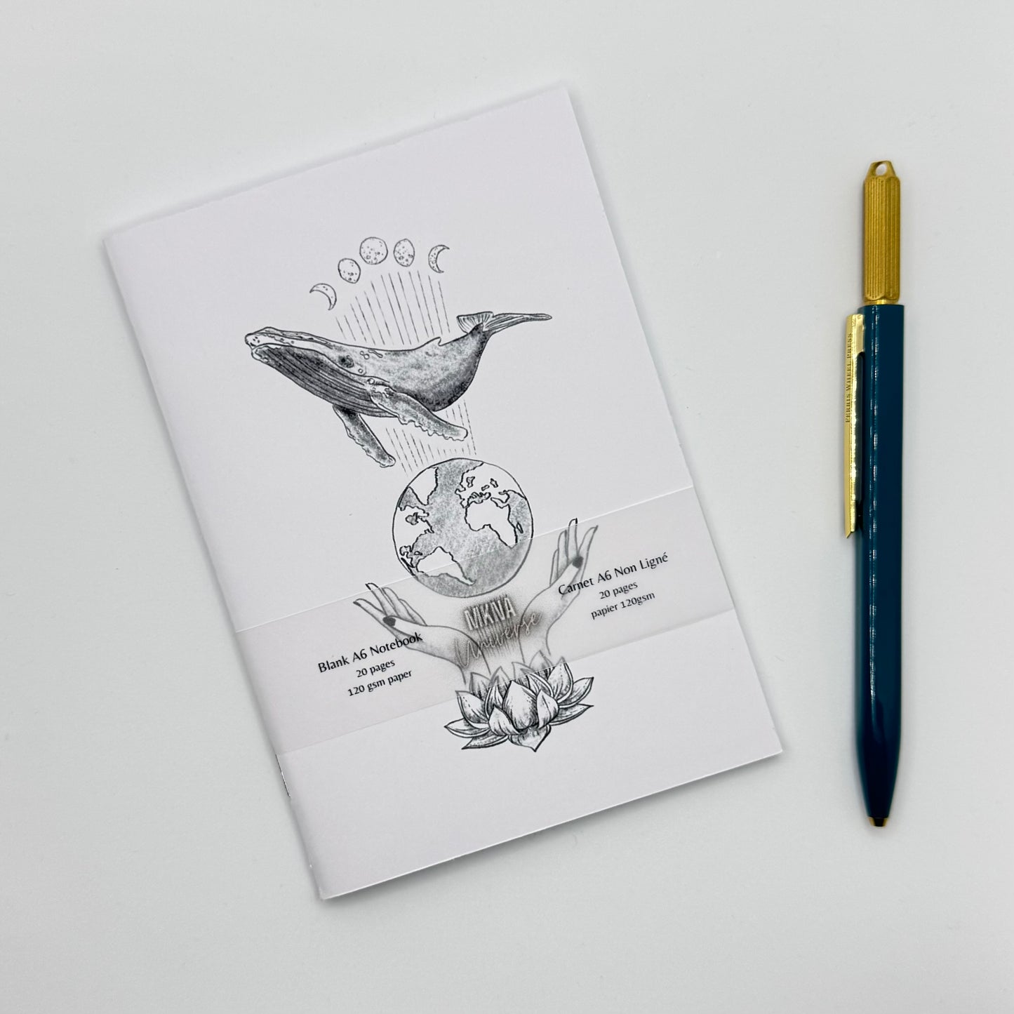 Carnet - The Whale Connection - blanc non ligné