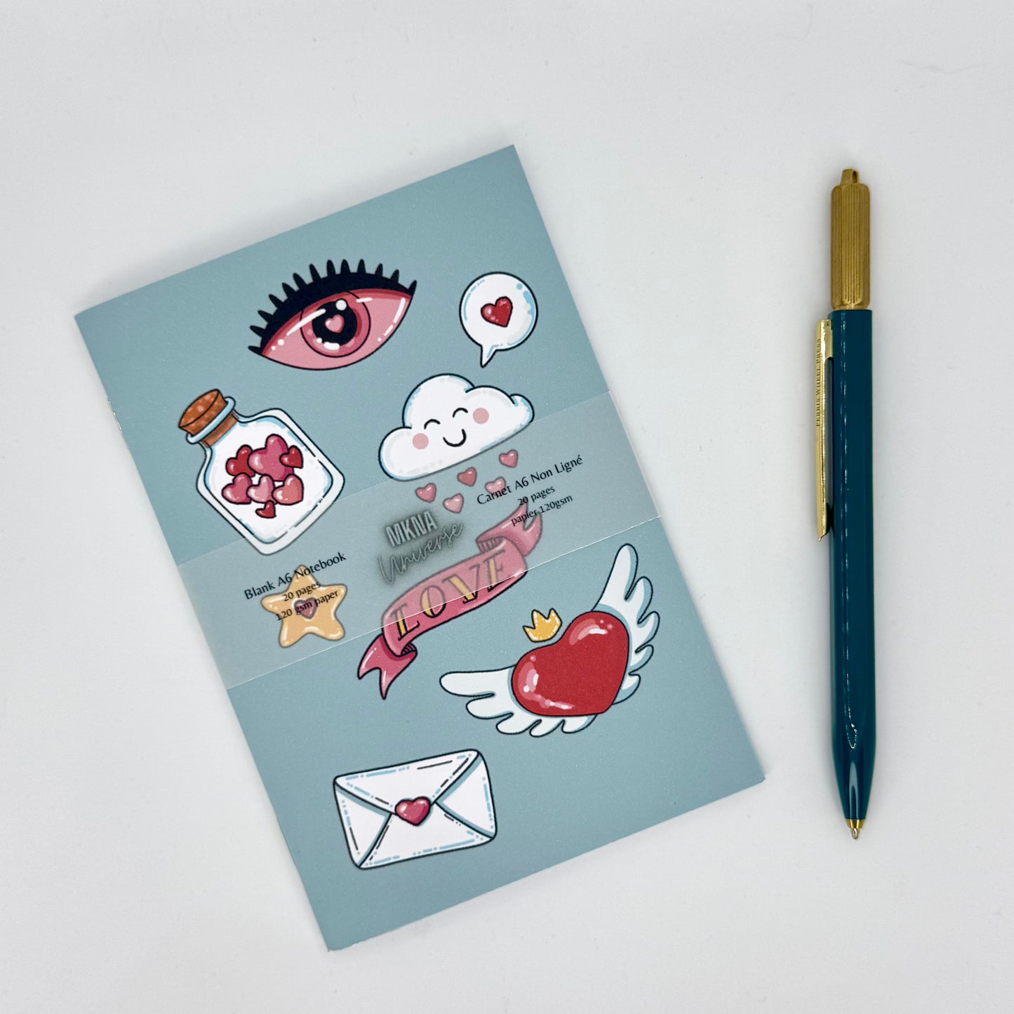 Carnet - Love - blanc non ligné