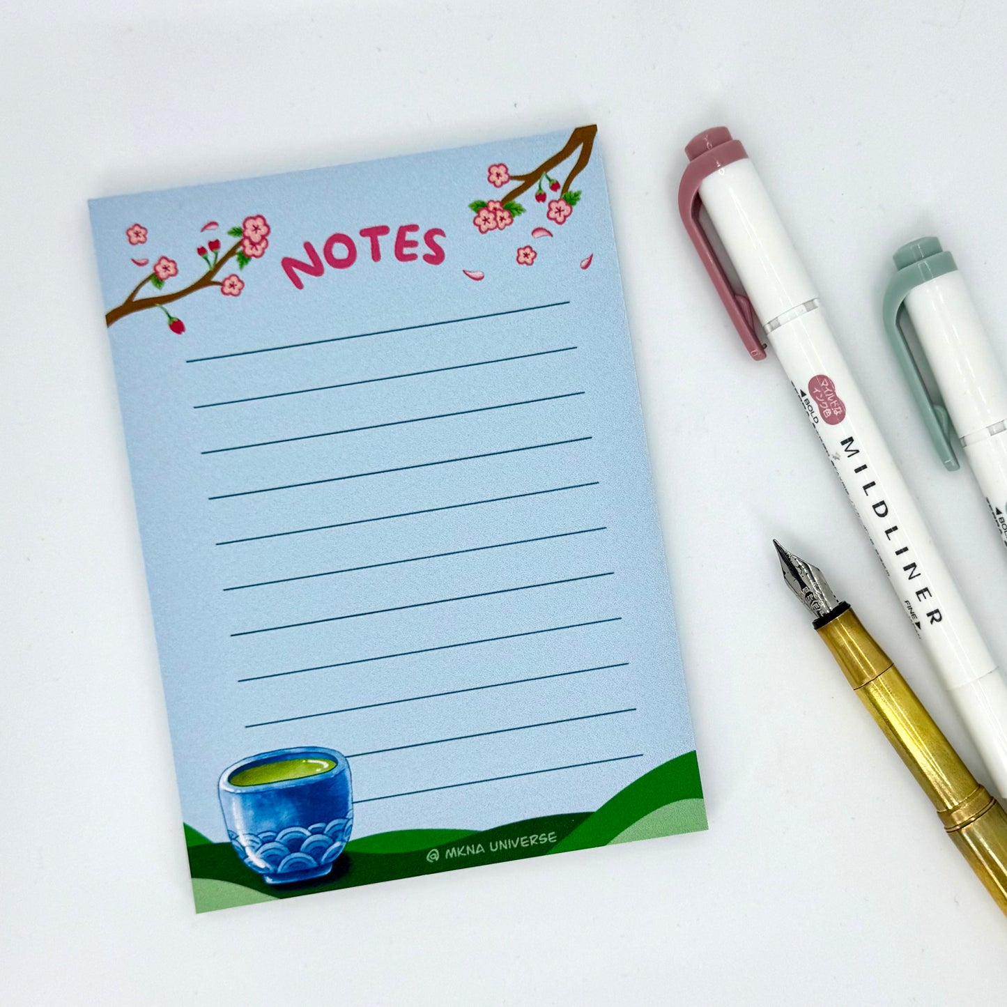 Notepad « Macha et Sakura » – Bloc-notes artisanal