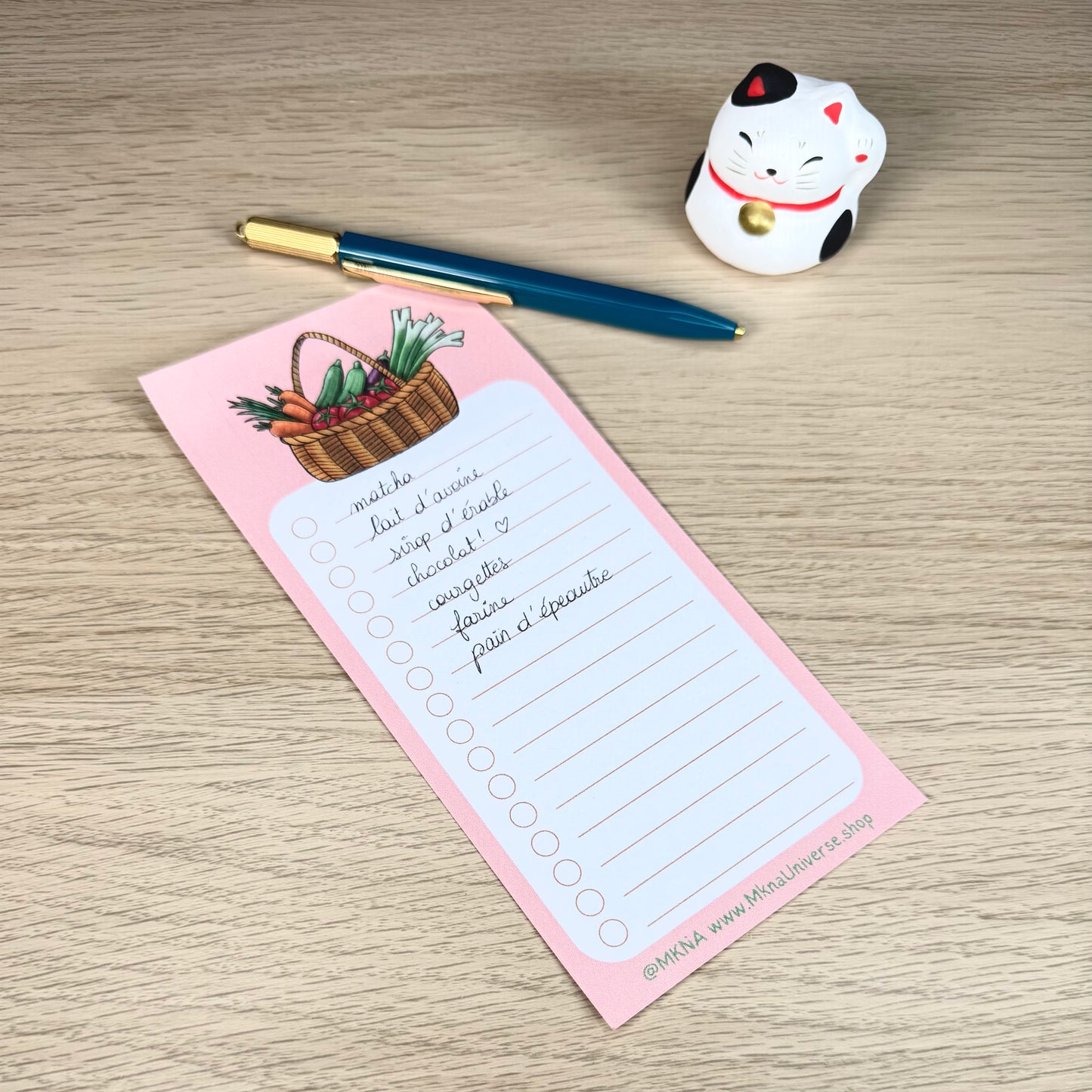 Notepad long « Magical Snail » – « Tout Doux Liste » – Bloc-notes artisanal