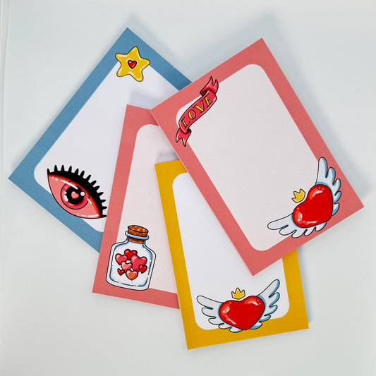 Set « Love » – 4 notepads artisanaux