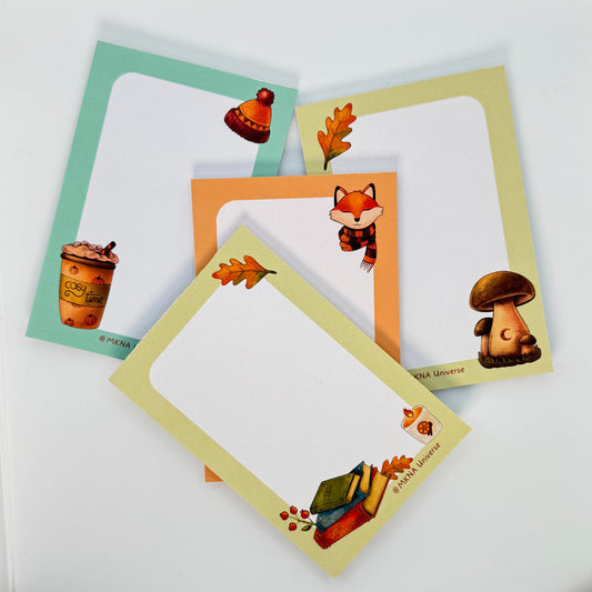 Set « Cosy Autumn » – 4 notepads artisanaux