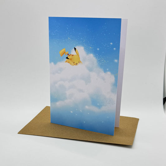 Carte de vœux - Pikachu in the Clouds