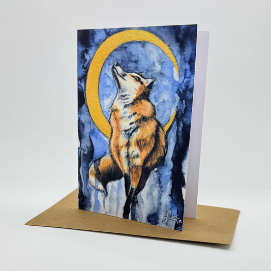 Carte de vœux - Moon Fox