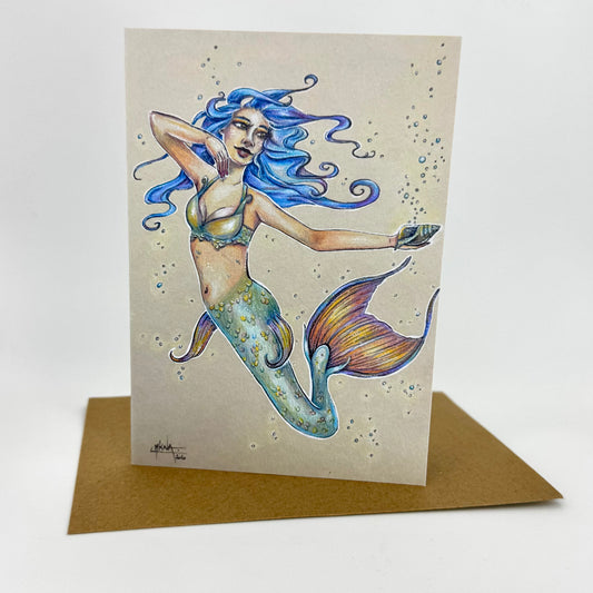 Carte de vœux - Rainbow Mermaid