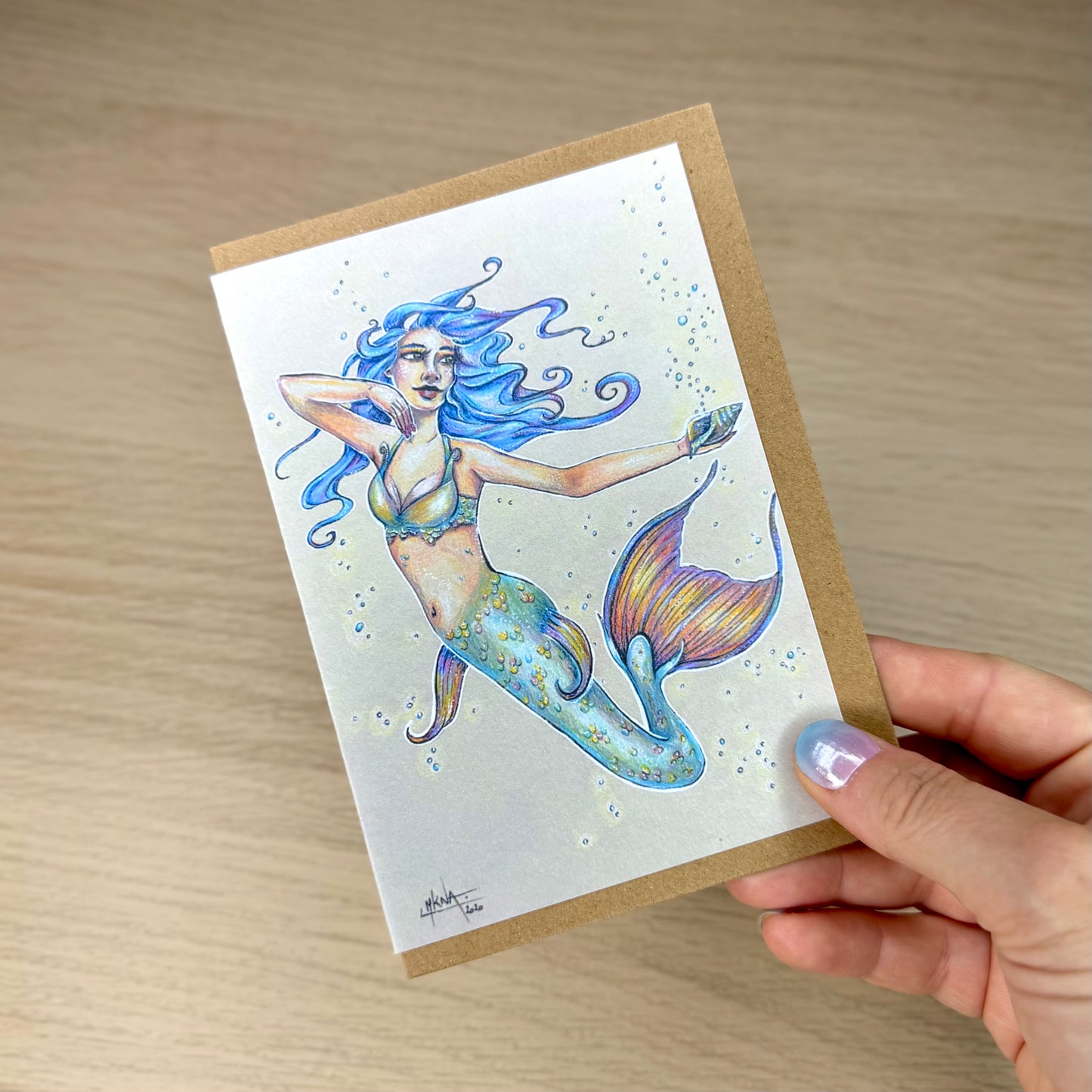 Carte de vœux - Rainbow Mermaid