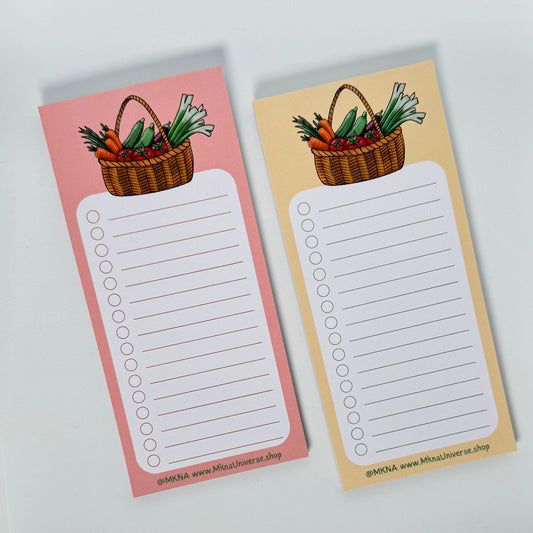 Lot de deux notepads longs « Veggies »