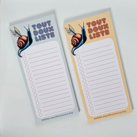 Lot de deux notepads longs « Tout Doux Liste »