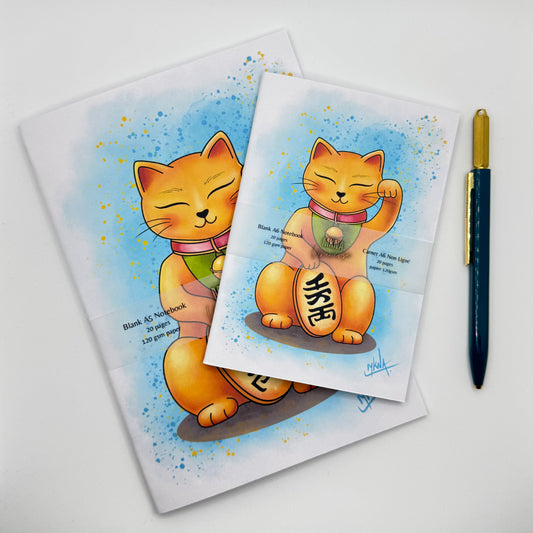 Carnet - Maneki Neko - blanc non ligné