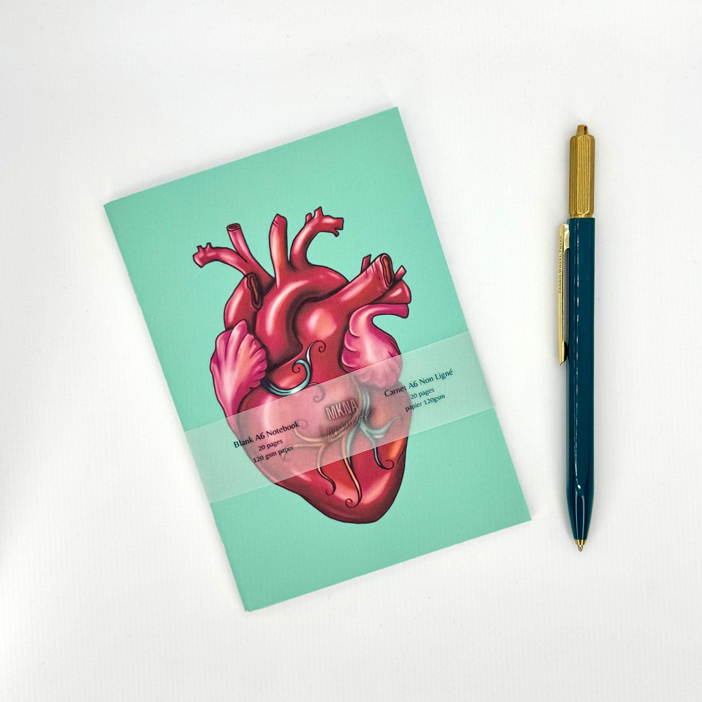 Carnet - The Heart (anatomic) - blanc non ligné