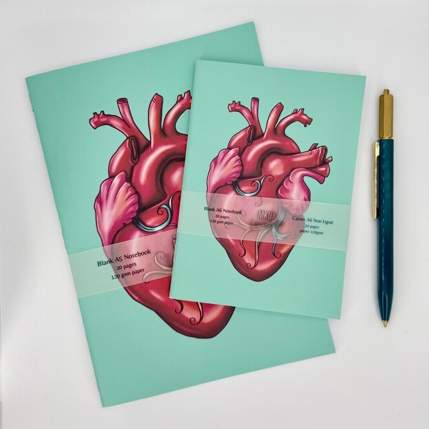 Carnet - The Heart (anatomic) - blanc non ligné
