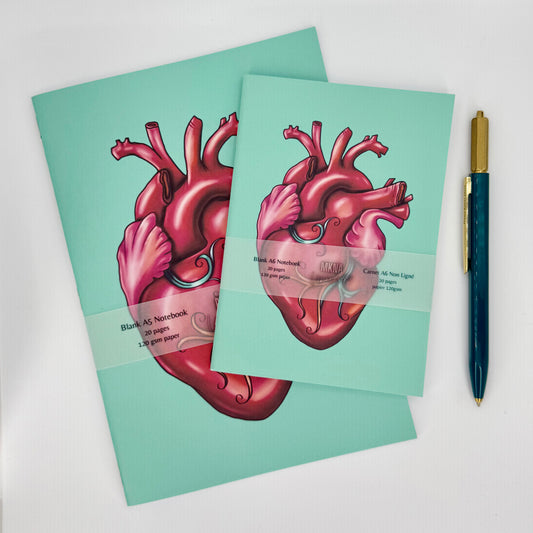 Carnet - The Heart (anatomic) - blanc non ligné