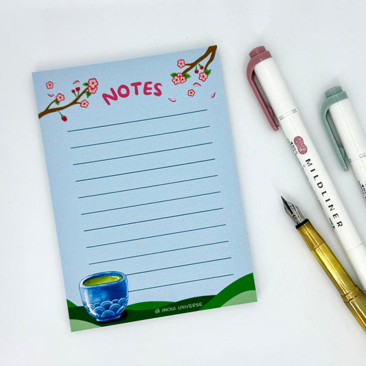 Notepad « Macha et Sakura » – Bloc-notes artisanal