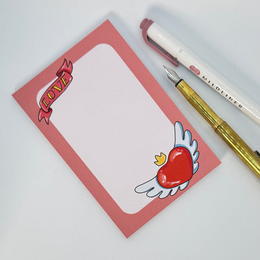 Notepad « Heart & Love » – Bloc-notes artisanal